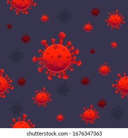 cartoon background on the theme of virus and disease, vector illustration
