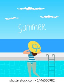 Cartoon background of sea resort. Vector  illustration.
