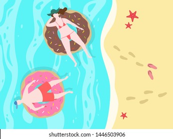 Cartoon Background Sea Shore Vector Illustration Stock Vector (Royalty ...