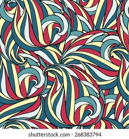 Cartoon background with waves. Vector illustration.Can be used to wallpaper, decorative paper, cards, web design, etc.