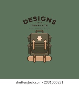 Cartoon backpack illustration icon vector