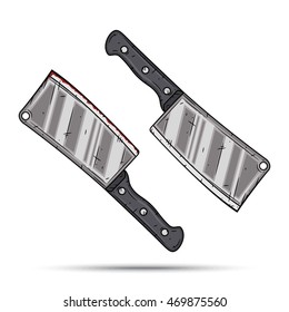 Cartoon backsword, kitchen knife