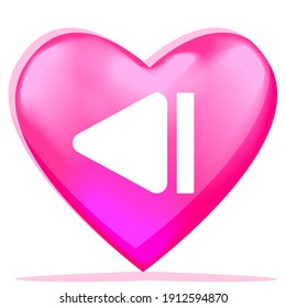 Cartoon Backward Button Game GUI 3D Love