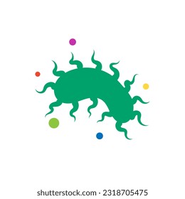 Cartoon bacteria, biological microorganism, good and bad microbiota. Microbes and bacteria, normal flora microorganism flat vector illustration. Good and bad bacteria