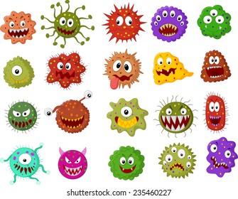 Cartoon Bacteria Collection Set