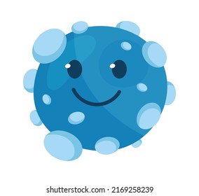 Cartoon Bacteria or Germ Funny Character. Vector illustration