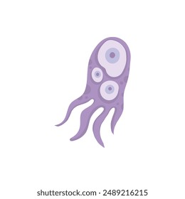 Cartoon bacteria mascot. Virus character, bacterias with funny face. Color microbe and disease virus isolated vector illustration. Monster creature organism, bacteria and microbe