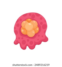 Cartoon bacteria mascot. Virus character, bacterias with funny face. Color microbe and disease virus isolated vector illustration. Monster creature organism, bacteria and microbe