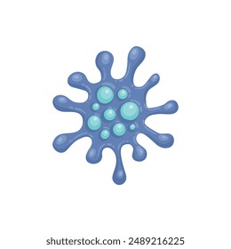 Cartoon bacteria mascot. Virus character, bacterias with funny face. Color microbe and disease virus isolated vector illustration. Monster creature organism, bacteria and microbe