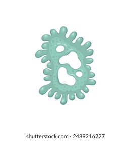 Cartoon bacteria mascot. Virus character, bacterias with funny face. Color microbe and disease virus isolated vector illustration. Monster creature organism, bacteria and microbe