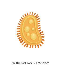 Cartoon bacteria mascot. Virus character, bacterias with funny face. Color microbe and disease virus isolated vector illustration. Monster creature organism, bacteria and microbe