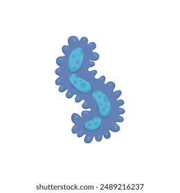 Cartoon bacteria mascot. Virus character, bacterias with funny face. Color microbe and disease virus isolated vector illustration. Monster creature organism, bacteria and microbe