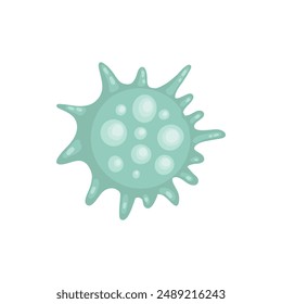 Cartoon bacteria mascot. Virus character, bacterias with funny face. Color microbe and disease virus isolated vector illustration. Monster creature organism, bacteria and microbe