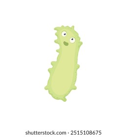 Cartoon bacteria mascot. Virus character, bacterias with funny face. Color microbe and disease virus isolated vector illustration icon. Monster creature organism, bacteria and microbe on background