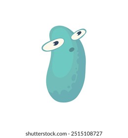 Cartoon bacteria mascot. Virus character, bacterias with funny face. Color microbe and disease virus isolated vector illustration icon. Monster creature organism, bacteria and microbe on background