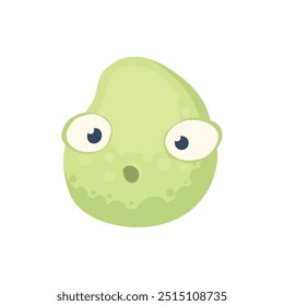 Cartoon bacteria mascot. Virus character, bacterias with funny face. Color microbe and disease virus isolated vector illustration icon. Monster creature organism, bacteria and microbe on background