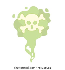 Cartoon Bad smells, stench aroma. Toxic,  deadly gas. Vector illustration