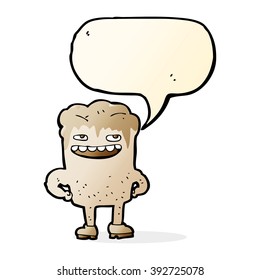 Karikatur mit schlechter Zähne mit Sprachblase
