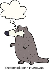 insignia de caricatura con burbuja de pensamiento