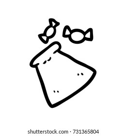 bolsa de caricatura de caramelos