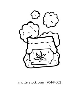 bolsa de dibujos animados de maleza