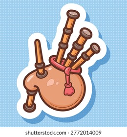 Cartoon Bagpipes Sticker Vector Art