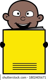 Cartoon Cartoon Bald Black holding a paper banner