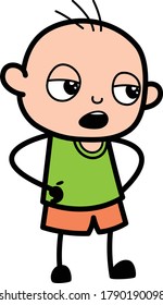 Cartoon Bald Boy über Vektorgrafik