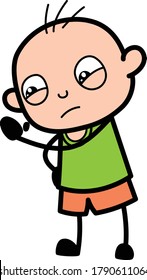 Cartoon Bald Boy bedroht Vektorgrafik