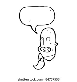 cartoon bald businessman panicking