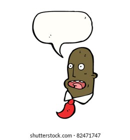 cartoon bald businessman talking
