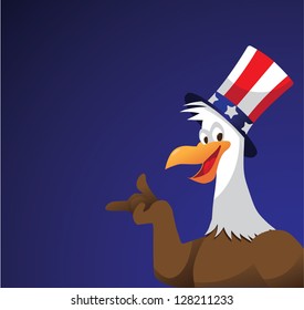 Cartoon Bald Eagle Wearing