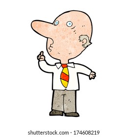 caricatura calvo haciendo preguntas