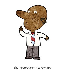 cartoon bald man asking question