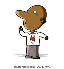 cartoon bald man asking question