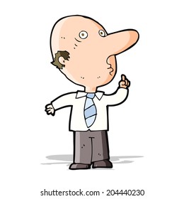 caricatura calvo haciendo preguntas