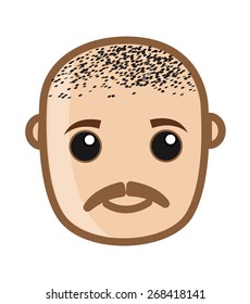 Cartoon Bald Man Face