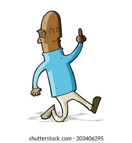 Karikatur-Glatze-Mann mit Idee