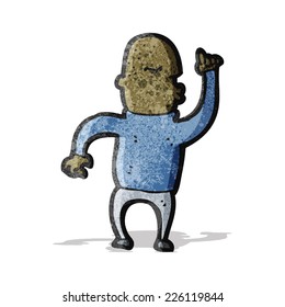 cartoon bald man with idea