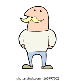 cartoon bald man with mustache