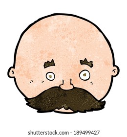 cartoon bald man with mustache