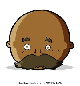 cartoon bald man with mustache