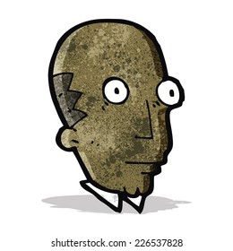 caricatura de un calvo mirando fijamente