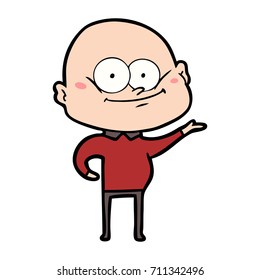 cartoon bald man staring