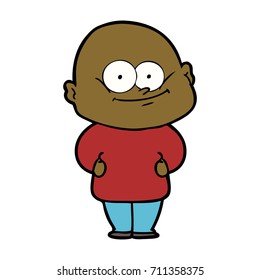 cartoon bald man staring