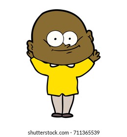 cartoon bald man staring