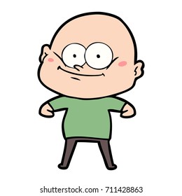 cartoon bald man staring