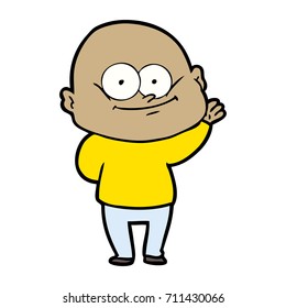 cartoon bald man staring