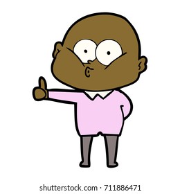 cartoon bald man staring