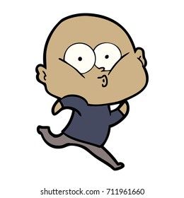 caricatura de un calvo mirando fijamente